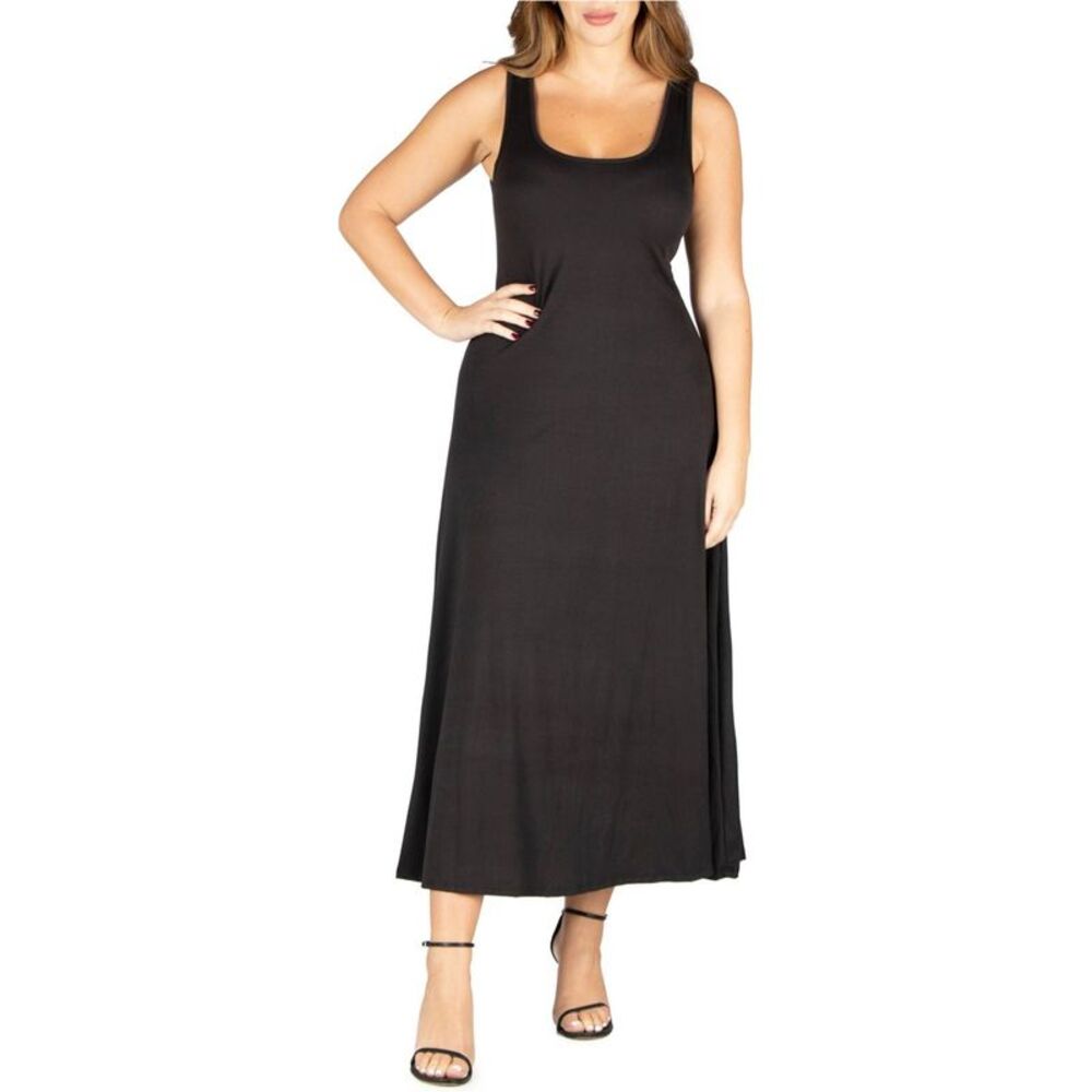 24seven Womens Plus Size Simple Tank Maxi Dress, NWT